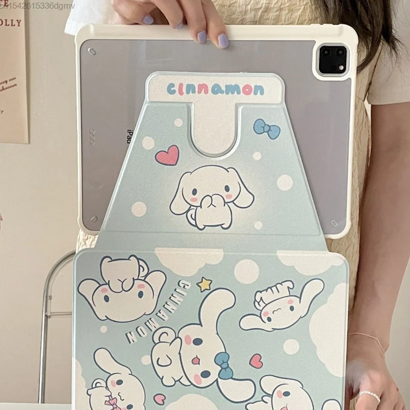 Imagem -05 - Sanrio Cinnamoroll Kawaii Capa de Computador Tablet Rotação Estilo Japonês Case Ipad 10.2 Mini Pro 12.9 11 2023 2023 Y2k