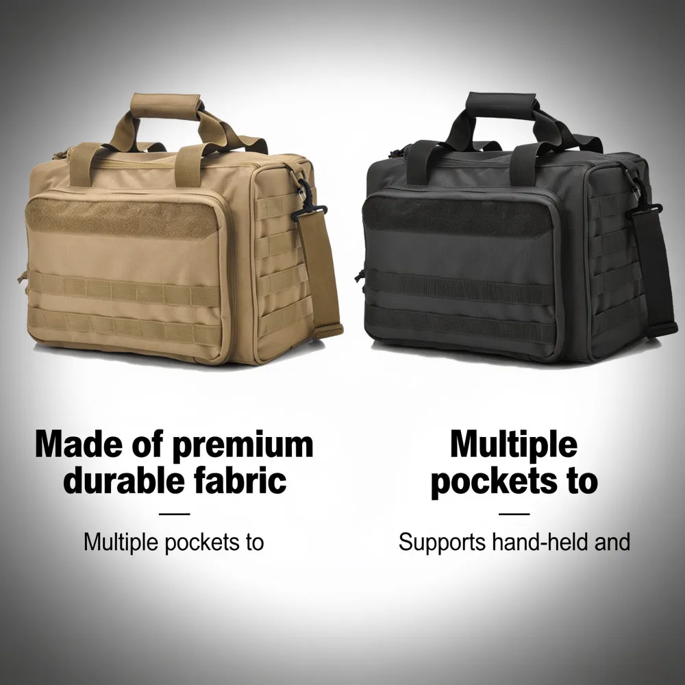 Gun Range Storage Bag Outdoor Hunting Accessory Nylon Gun Tactical Case Bags Pistol Tool Shoulder Pack Sniper Black