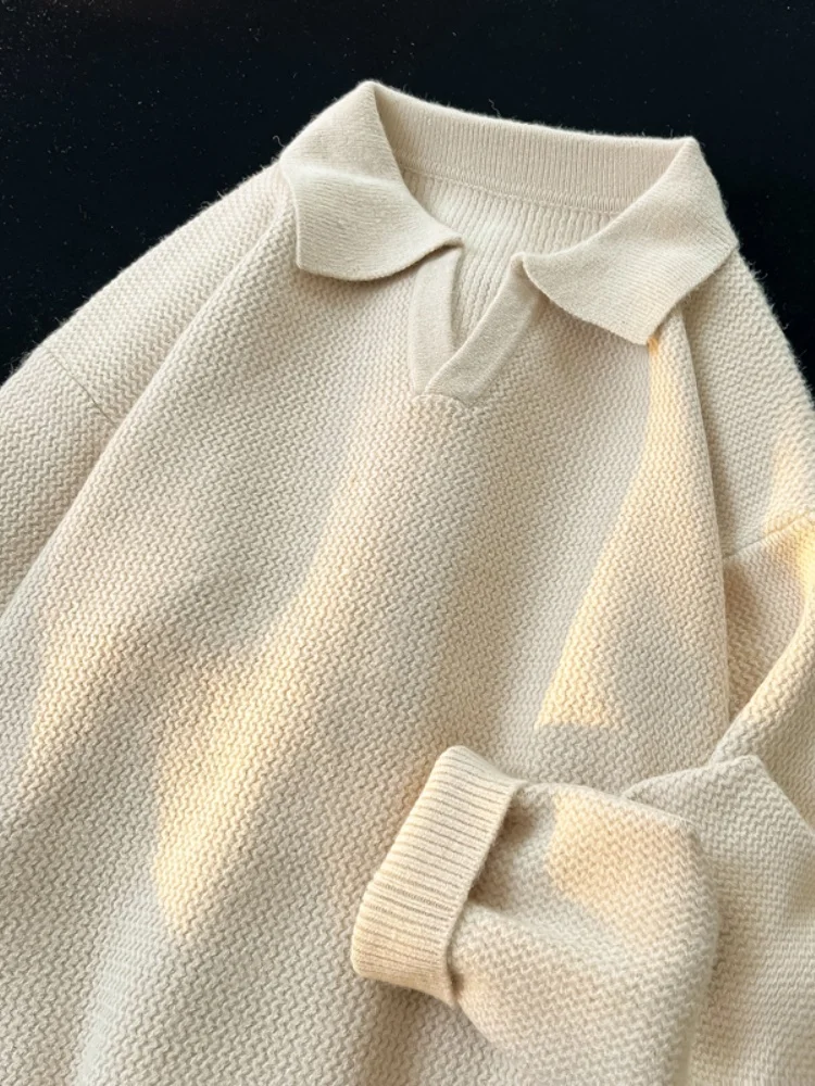 

Мужской свитер в японском ретро-стиле, модный, вязаный, свободного кроя, базовый слой, для ношения под одеждой, Cleanfit Lazy Sle Base Layer Shirt