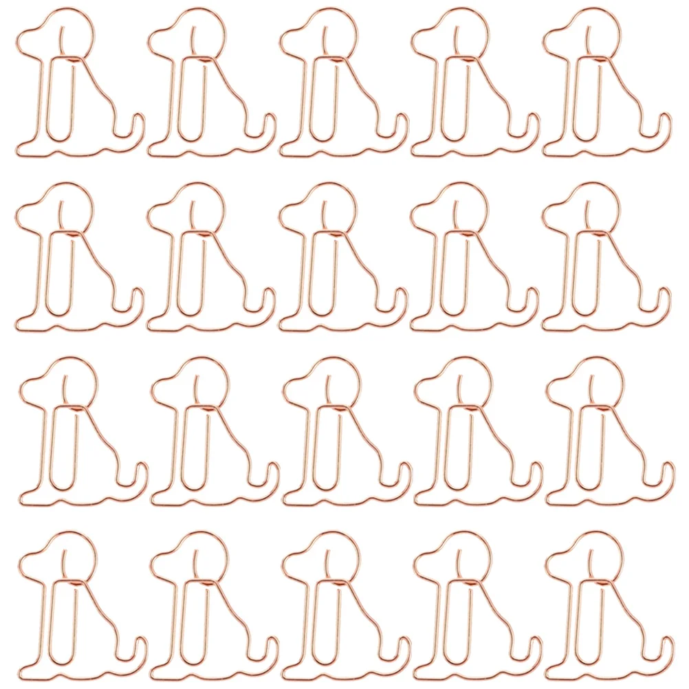 

50pcs Rose Gold Dog Clips Puppy Paper Clamps Metal Marking Clip For Office School Supplies Fixing Paper Clamp Organizers