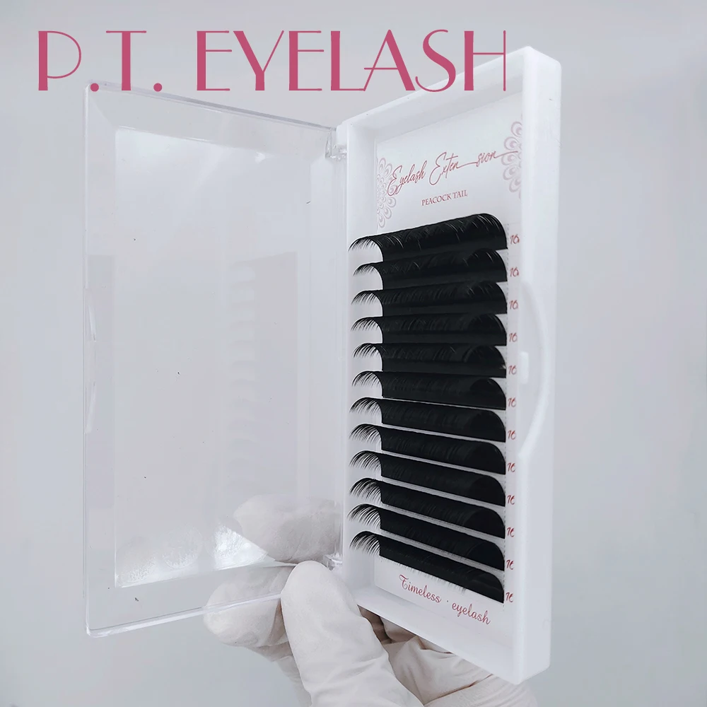 16rows classic eyelash extension professional Volume matte individual eyelashes natural soft eyelashes mix Peacock tail