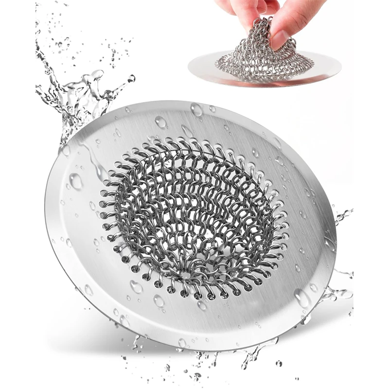 1PCS Household Stainless Steel Sink Filter Pool Bathtub Bathroom Sewer Floor Drain Kitchen Anti-clog Slag Strainer Accessories