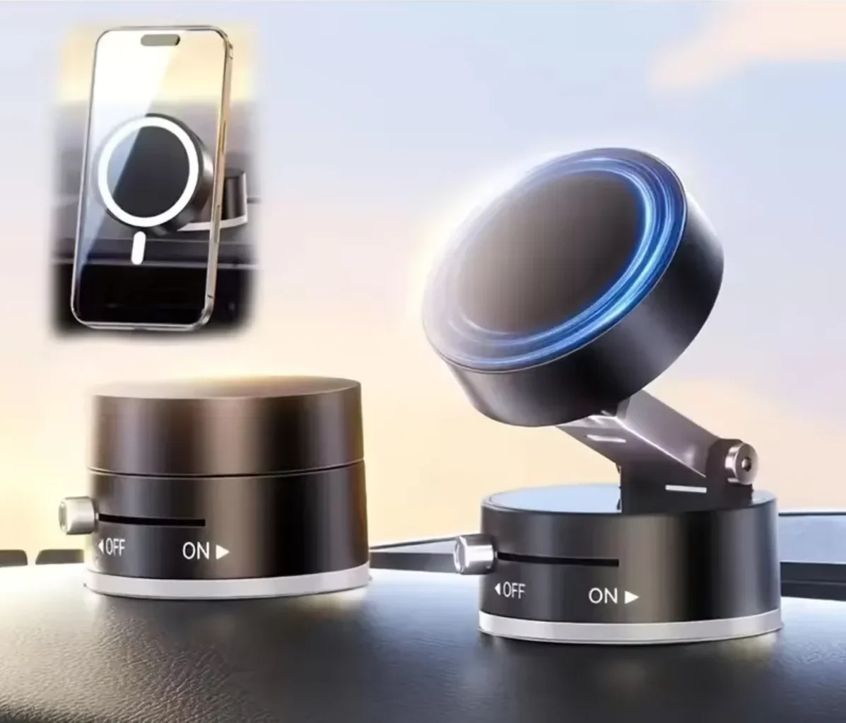 

Foldable Vacuum Magnetic Suction Cup Car Phone Holder Retractable Phone Holder MultiSurface Desktop Holder Mirror Phone