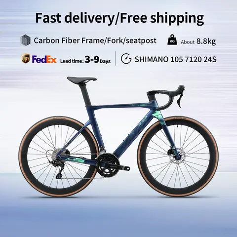 SAVA AK105 Carbon Fiber Road Bike Adult Racing 700C UCI Proven Complete Bike Carbon Fiber Frame With 105 R7120 24 Speed ​​Groups