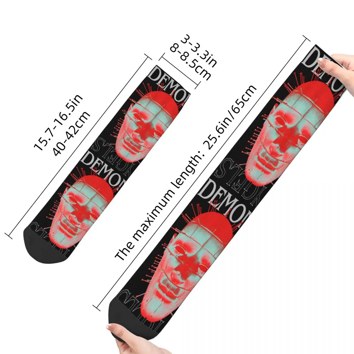 Retro Hellraiser Men's Socks Hellraiser Horror Film Unisex Hip Hop Seamless Printed Crazy Crew Sock Gift