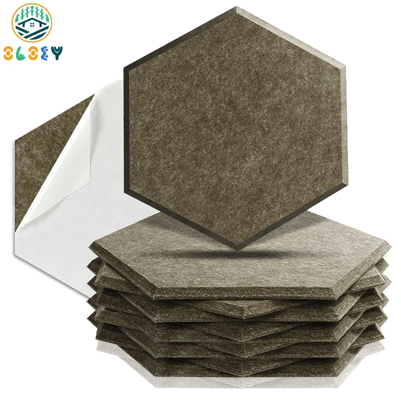 

10Pcs Hexagon Soundproofing In The Rooms Studio High Density Acoustics Soundproof Self-adhesive Accessories Soundproofing Panels