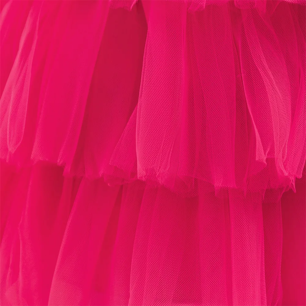 Baby Girl Fancy Trailing Tail Princess Dress Toddler Girls Bow 1st Birthday Tutu Dresses Kids Hot Pink Layered Clothes New Wear