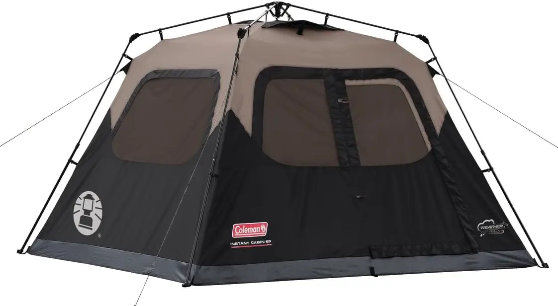 

Camping Tent with Instant Setup, 4/6/8/10 Person Weatherproof Tent with WeatherTec Technology, Double-Thick Fabric, and