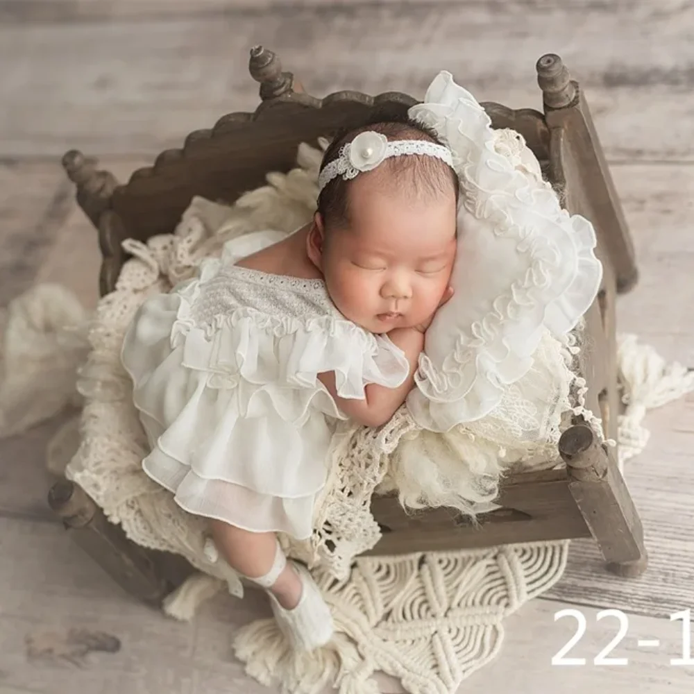 Baby Photo Shooting Costume Props Newborn Cute Sweet Princess Themed Hat+Pillow+Clothing+Shoes Props 100 Days Infant Photography