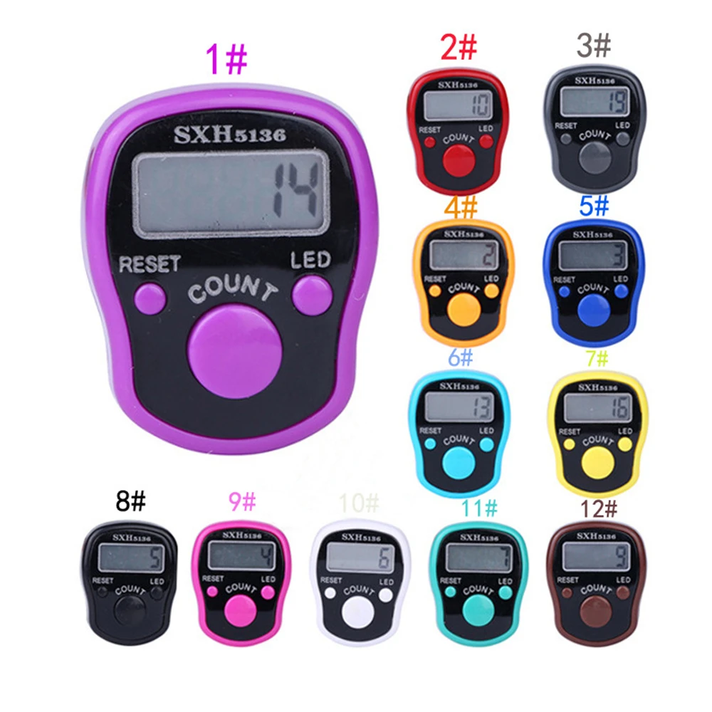 Mini Stitch Marker And Row Finger Counter LCD Electronic Digital Display Portable Tally Counters Sewing Knitting Weave Tools