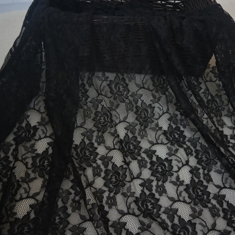 High Quality Black Tulle Lace Fabric DIY Clothes Guipure Patchwork Embroidery Lace Fabric for Dress by meter