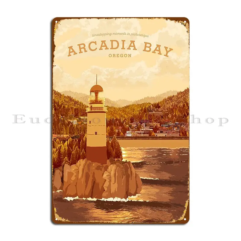 Life Is Strange Arcadia Bay Travel Poster Sunset Metal Sign Designing Create Kitchen Wall Decor Character Tin Sign Poster