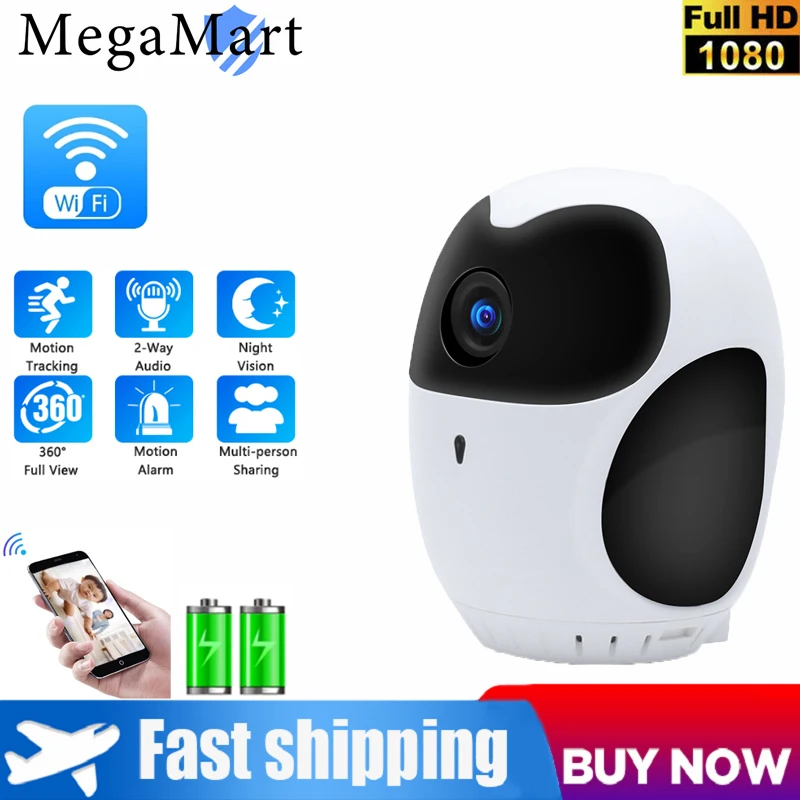 

2MP Indoor Wireless Monitor Security Portection Cam WiFi Mini Camera Battery 360 ° 4x Zoom Infrared Monitoring Voice Intercom