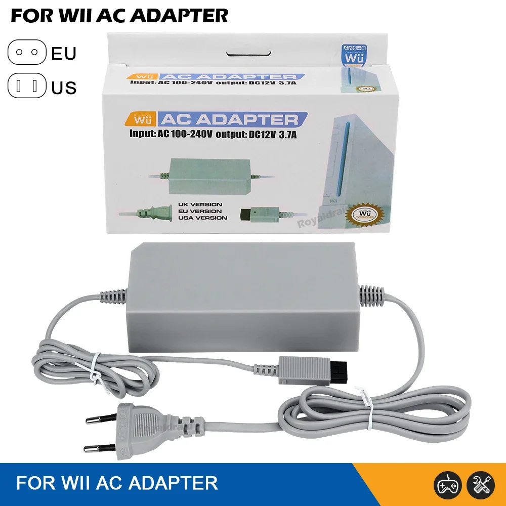 NEW AC Power Supply Adapter Cable Cord For 100‑240V Power Adapter Cable for Nintend Wii Game Console Power Cord EU US PLUG