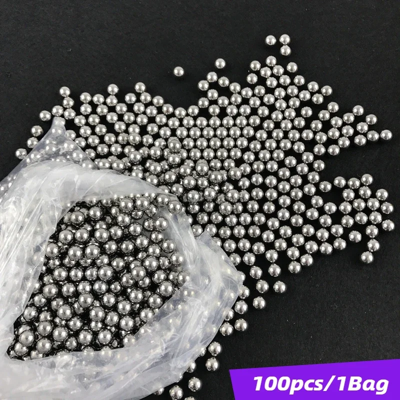 100 Uds. Los balas de bolas de acero al carbono de 6mm son potentes y adecuadas para balas de tiro al aire libre de pistolas de juguete de aleación G17.