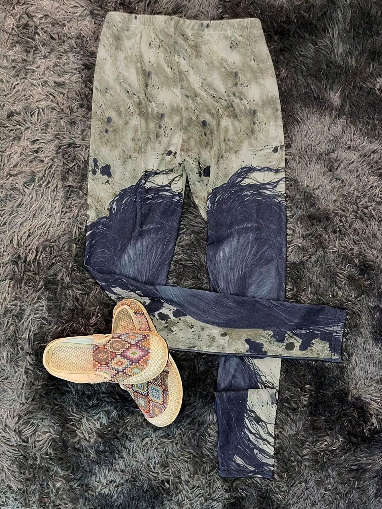 กางเกงขายาวทรงหลวมเอวสูงสำหรับผู้หญิงไซส์ใหญ่