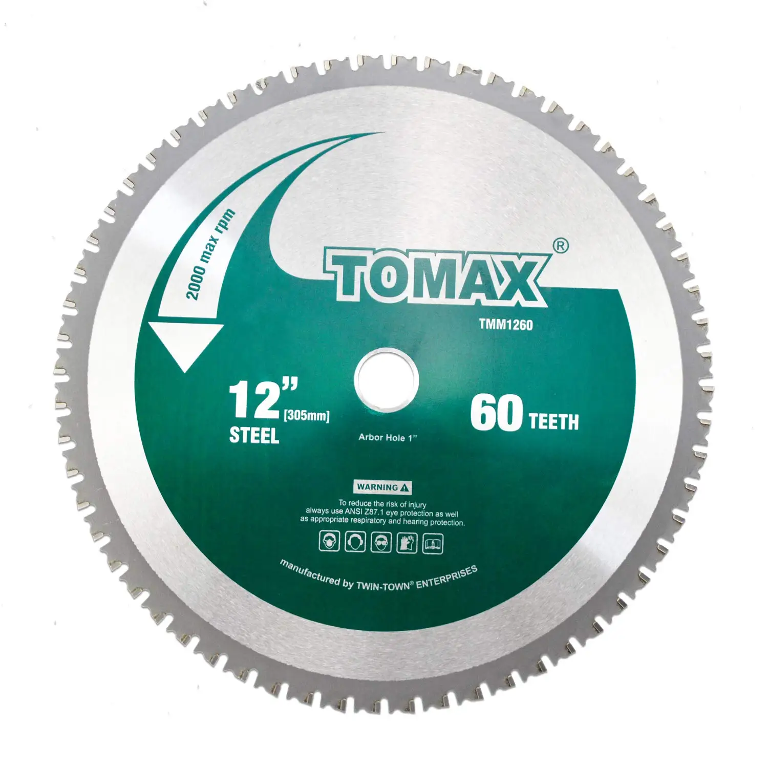 

12-Inch 60-Tooth Industrial Steel and Ferrous Metal Saw Blade with 1-Inch Arbor for Professional Cutting