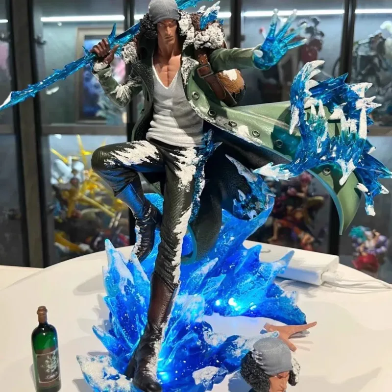

New One Piece Rebel Aokiji Max Series Double Head Sculpt Anime Figure Collectible Scene Platform Can Emit Light 30cm Model Toy