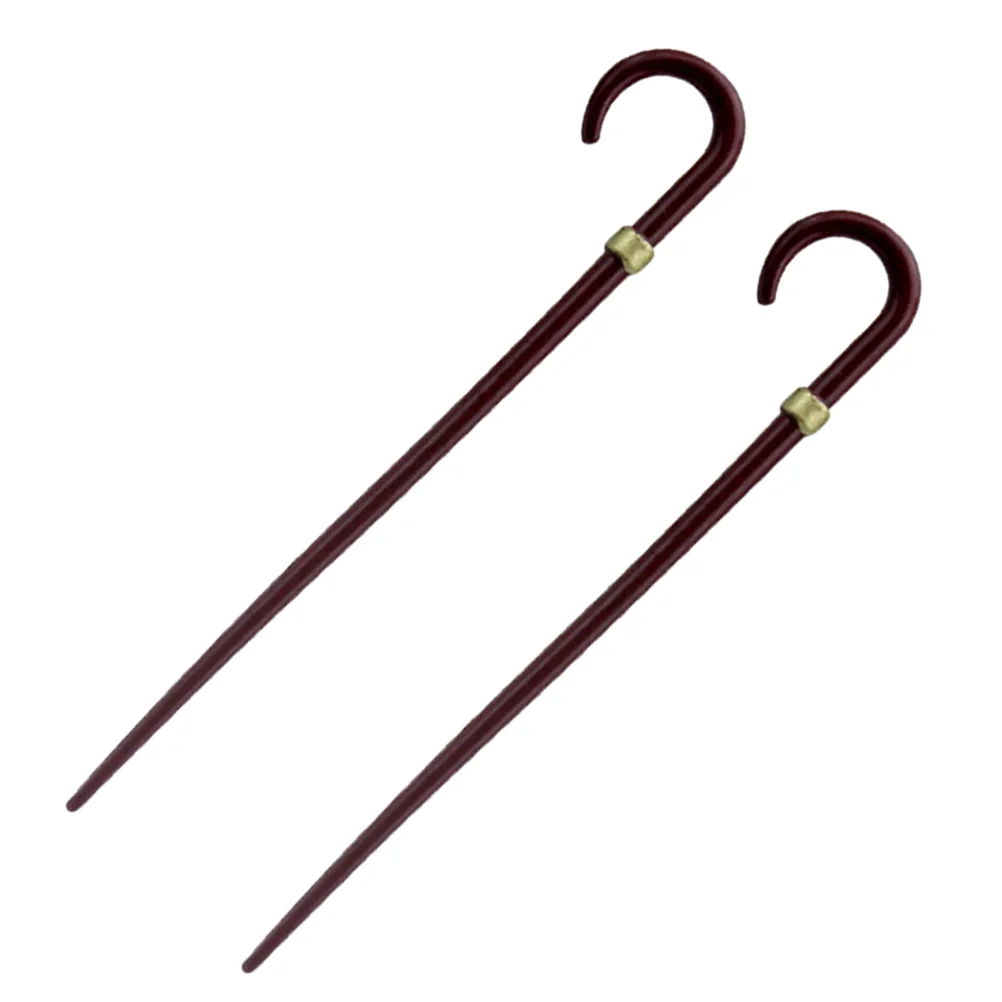 

2Pcs Vintage Walking Cane Dollhouse Accessories Miniature Scene Decor Retro Design Sturdy Materials Dolls Costume