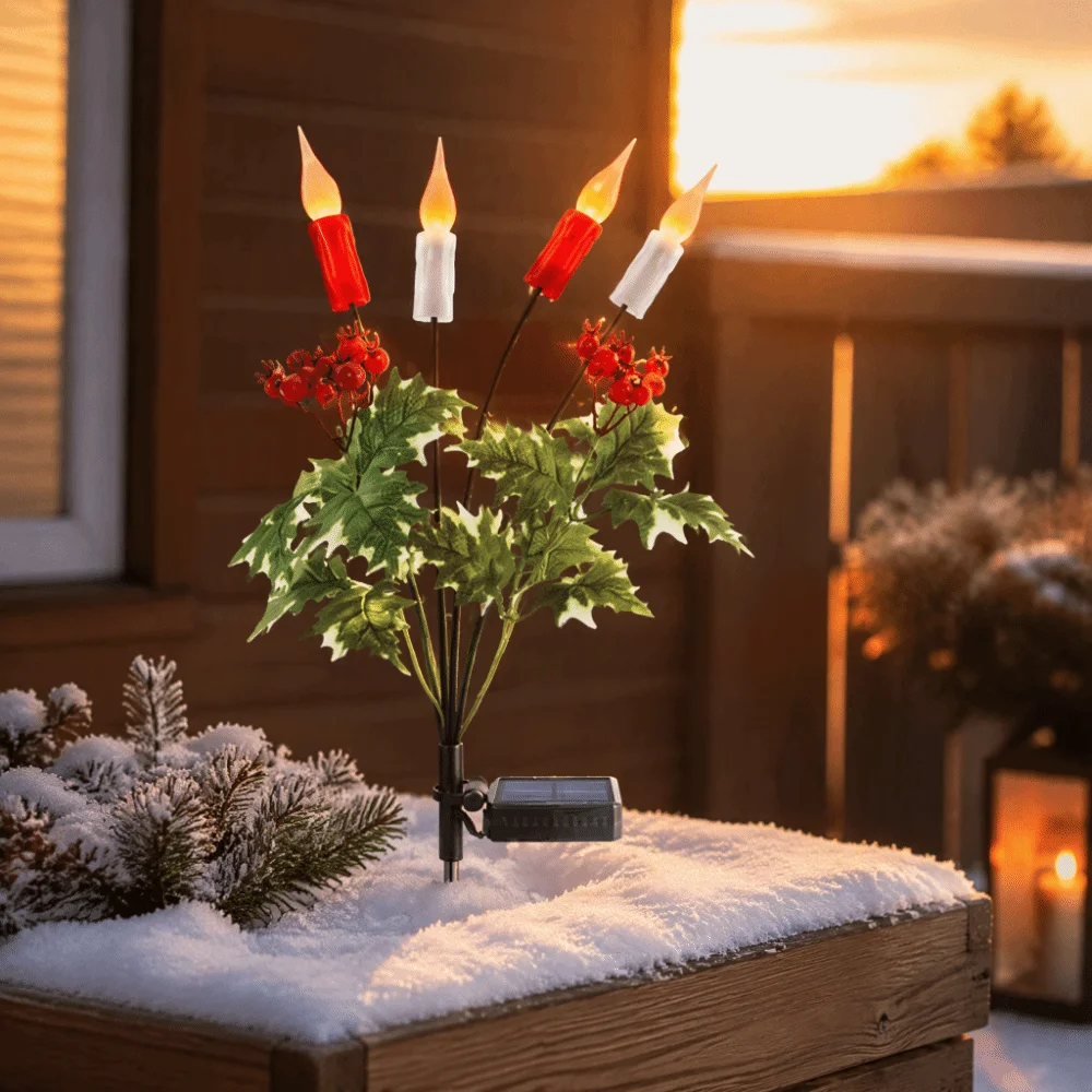 Waterproof Solar Candle Lamp LED Weather Resistant Solar Powered LED Light Simulation Candle Candle Design Solar Garden Lamp