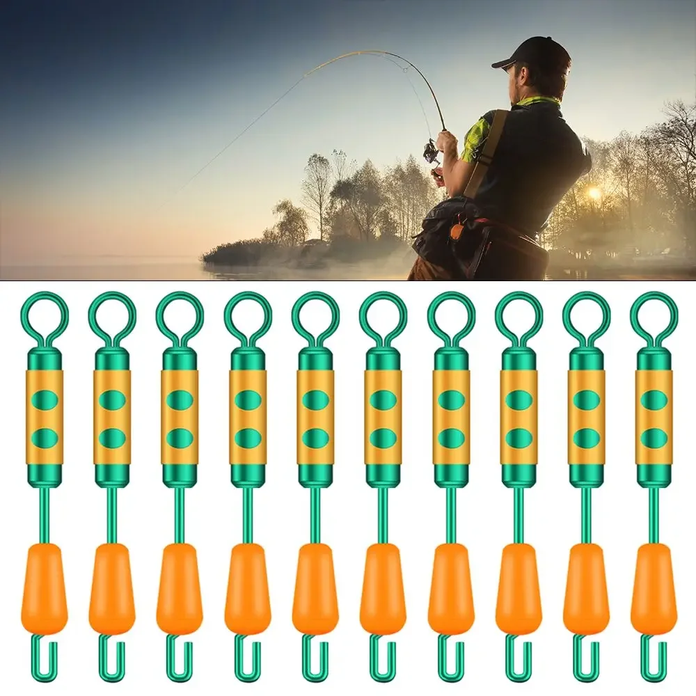 10 stücke Angeln Haken Stecker Frühling Cog Schleife mit Dämpfung Silikon Entladen Kraft Spreiz Ring Schnelle Öffnung Schwenk Draht Set – Detail 1