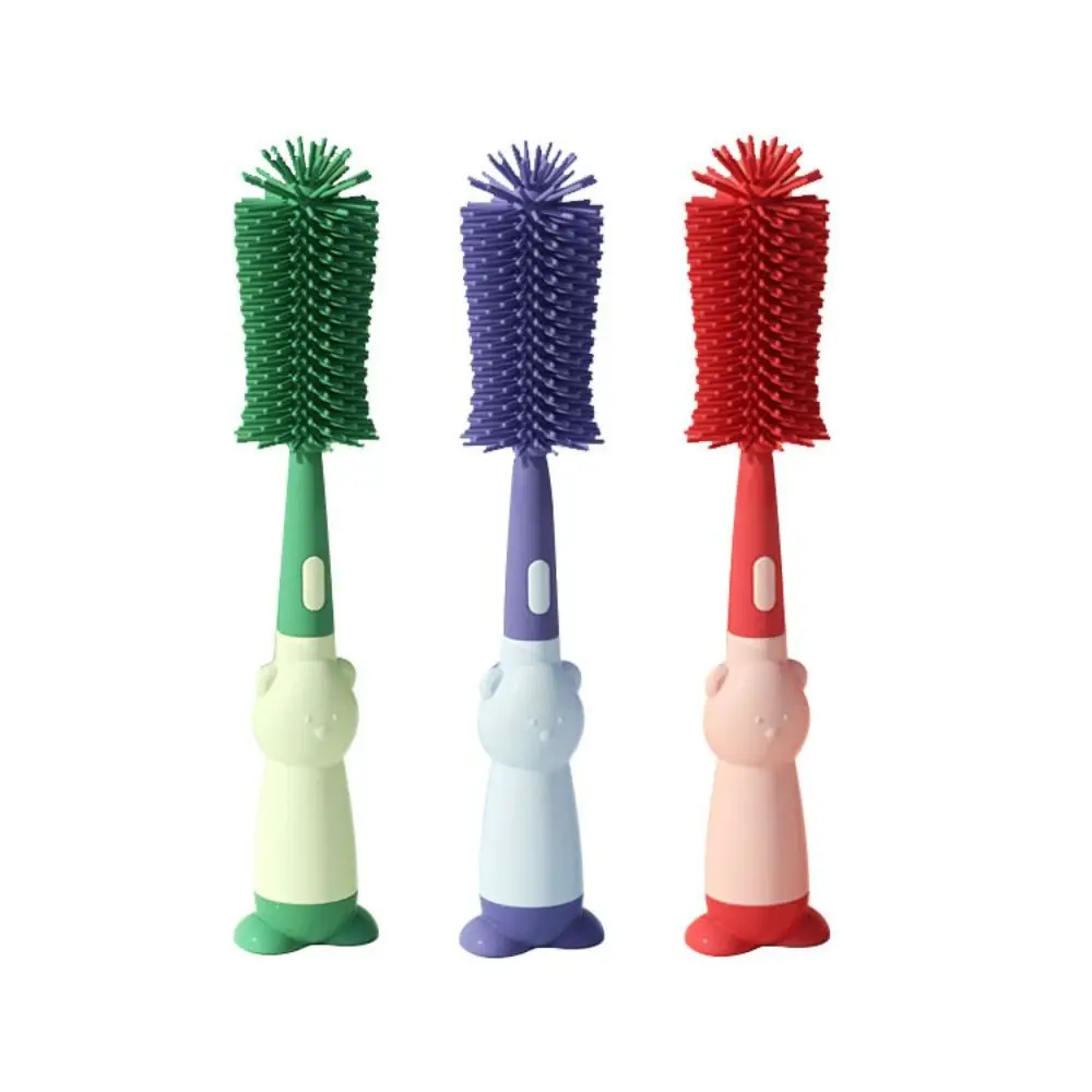 Long Handle Baby Bottle Brush Set, Nipple Dropper, 360 Graus de Rotação Água Garrafa Cleaner, Handheld Soft Head