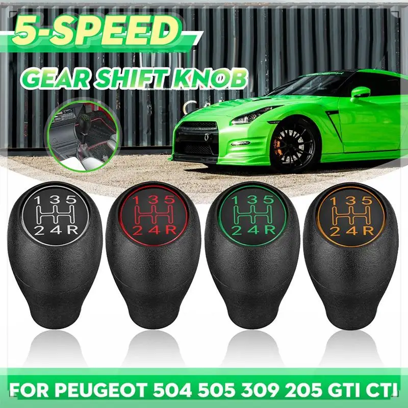

2PCS 5 Speed Manual Car Gear Shift Knob Shifter Lever Handle Stick For 504 505 309 205 CTI Accessories Parts Silver ABS