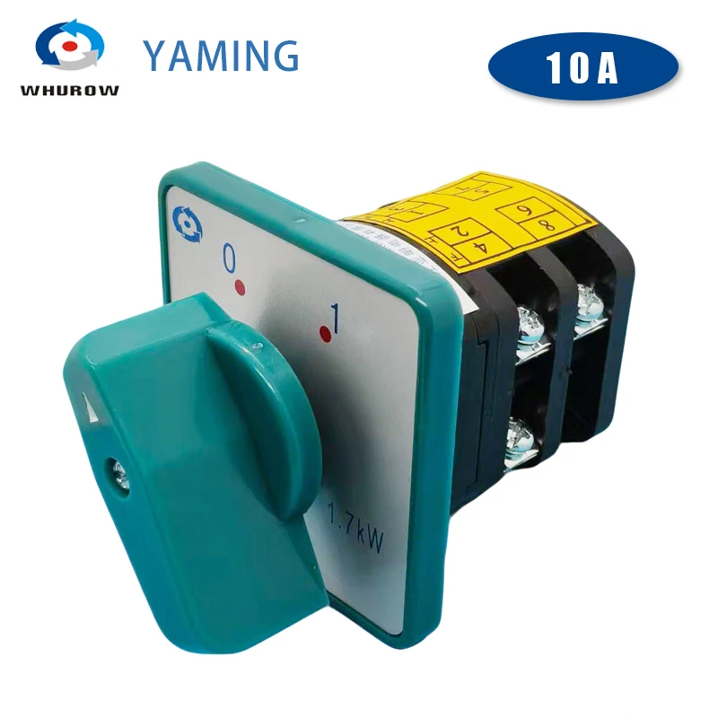 

HZ5-10/1.7 L02 Rotary Cam Switch 2 Position 0-1 On-off Selector 10A 1.7kw 2 Poles Changeover Selector HZ5 Series Yaming