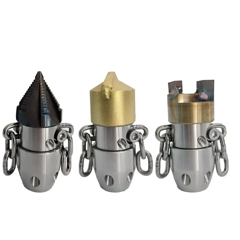 High Pressure Rotating Nozzle Stainless Steel Chain Nozzle Sewer Grease Cleaning Dredger Parts for Practical Pipe Cleaning Tools