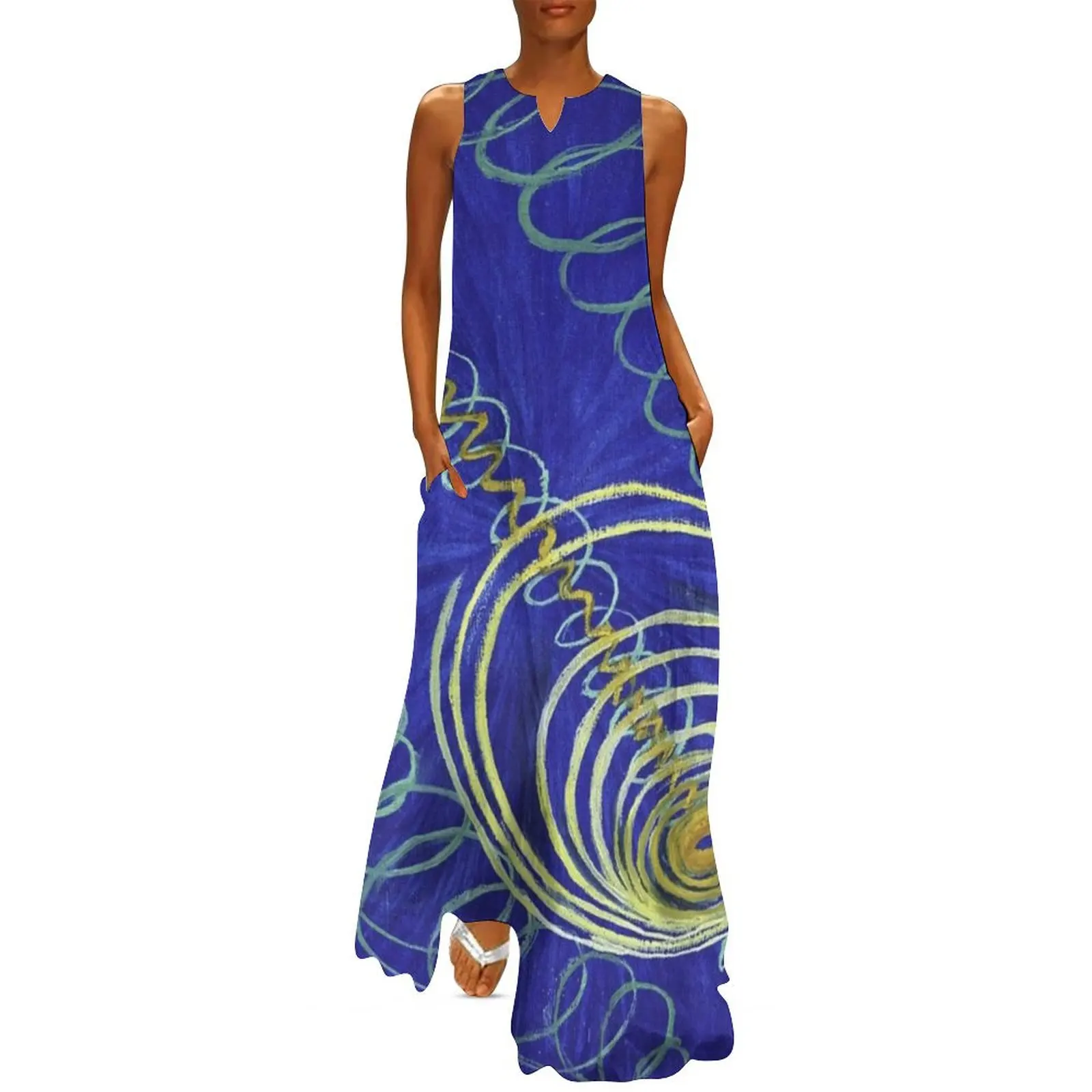 

hilma af klint Group I, Primordial Chaos Print Long Dress Bride dresses Prom gown Long dress