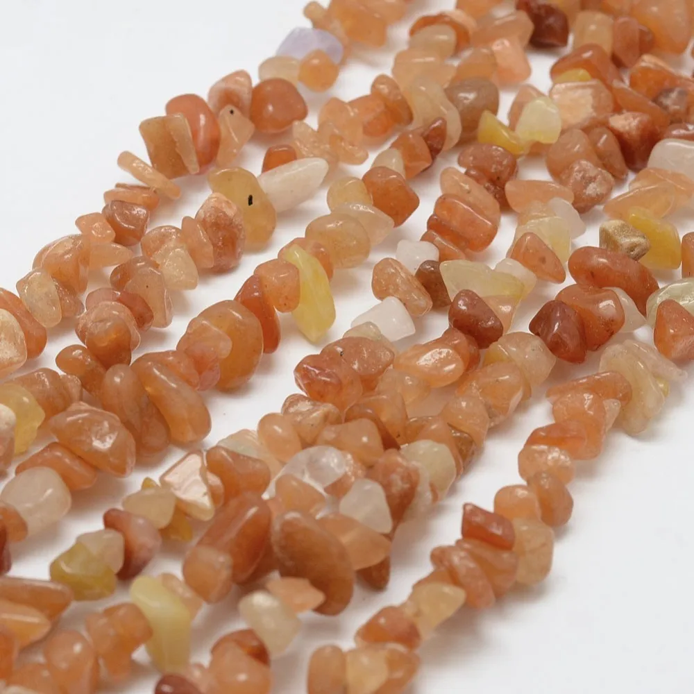 1Strand Natural Red Aventurine Beads Strands Chip Salmon 3~5x7~13x2~4mm Hole: 0.4mm about 31.5 inch(80cm)