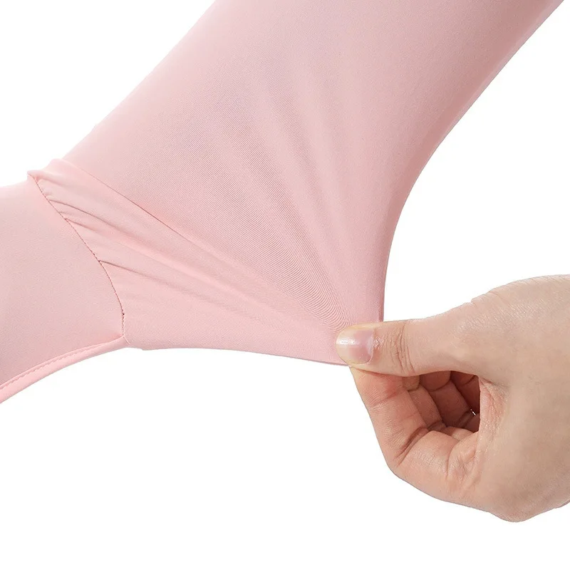 UV Protection Arm Sleeves for Women Mittens Cycling Palm-Cutout Cooling Ice Silk Driving Outdoor Travel Breathable Arm Covers