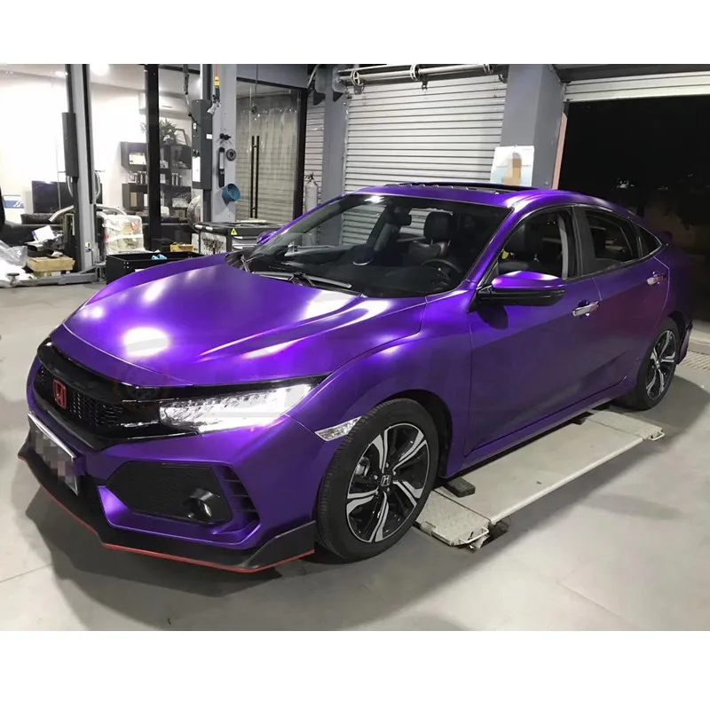 

Ondis New PVC Car Vinyl Material Wholesale Satin Pearl Chrome Purple Body Car Decoration Film