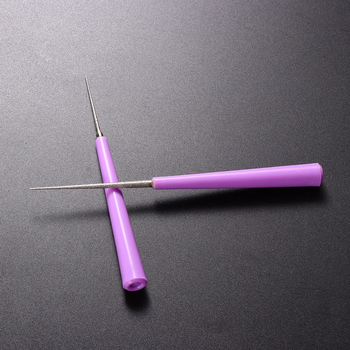 

2 Pcs Bead Hole Reamer Needle Opener Drill Puncher Pearl Beads Craft DIY Tools (Violet) hole opener bead reamer set