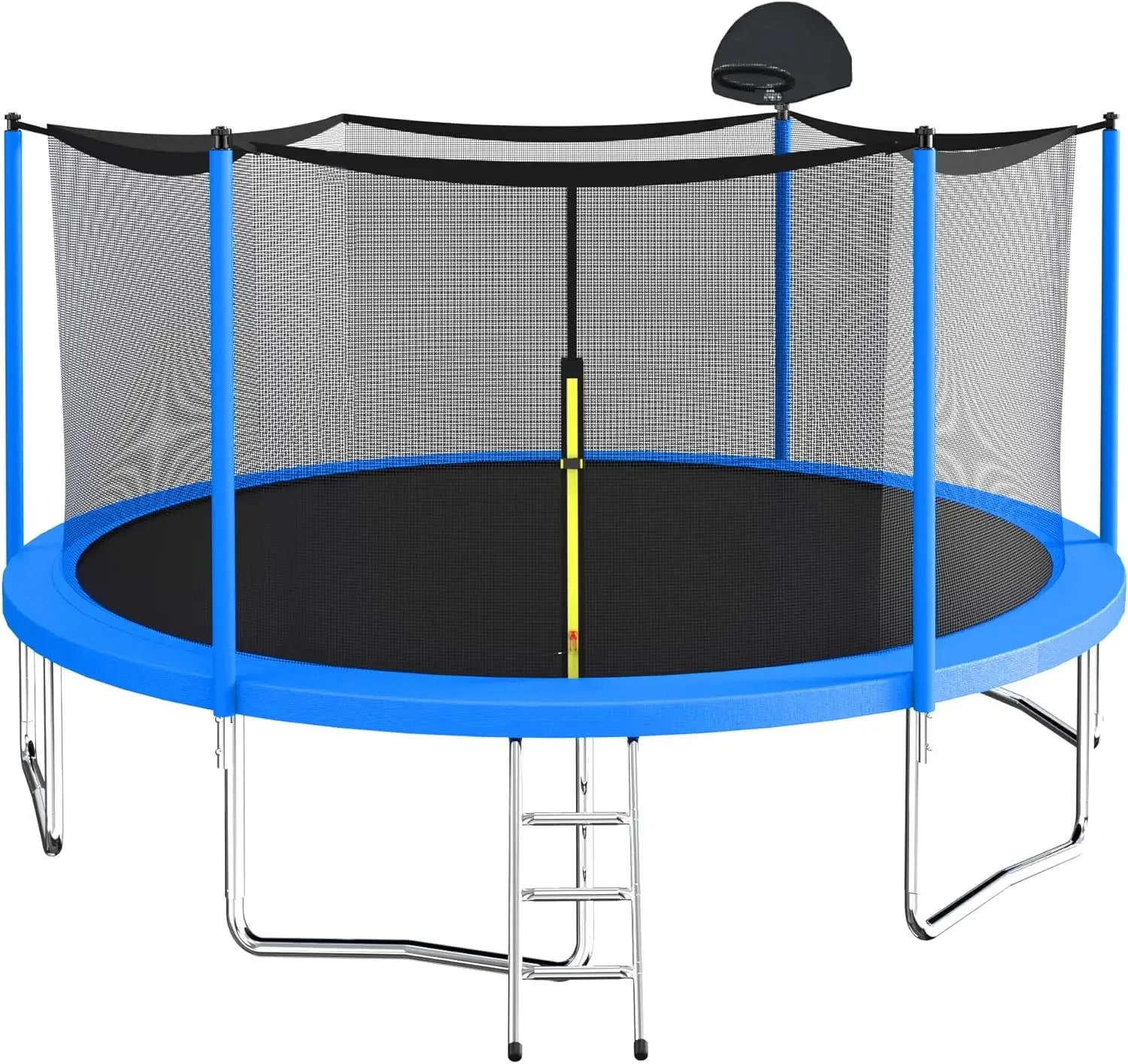 16FT 14FT 12FT Trampoline Set with Swing, Slide, Basketball Hoop,Sports Fitness Trampolines with Enclosure Net