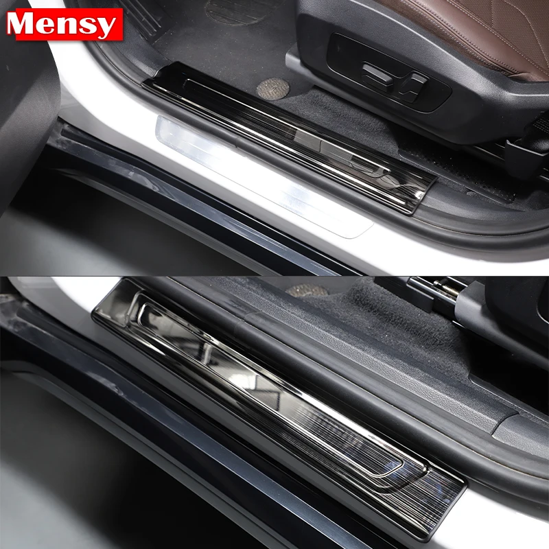 Stainless Steels Car Door Sill Scuff Plate Exterior Inner Built Threshold Parts For BMW X1 U11 2023-2024 Accessories