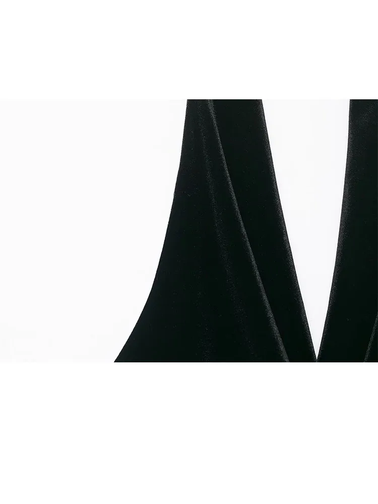 

HH женское модное бархатное короткое платье без рукавов с лямкой на шее и открытой спиной, украшенное кисточками, женское облегающее сексуальное элегантное мини-юбка