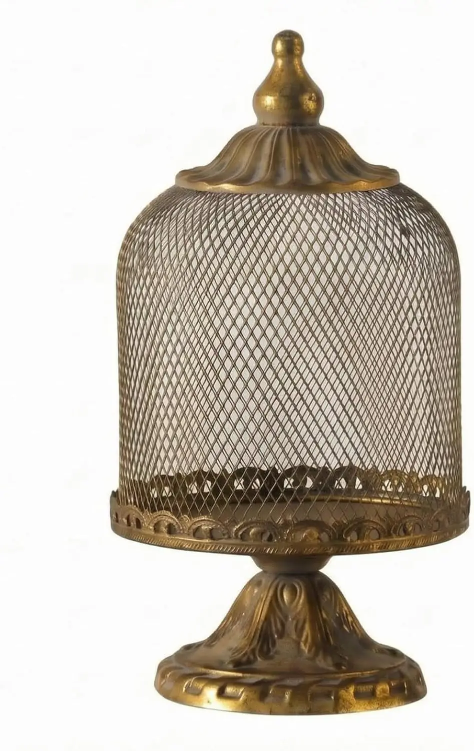 Decorative Pedestal Candle Holder Ornate Timely Aged Candle Holder Patterned Home Decor Accessory for Tabletop, Tall