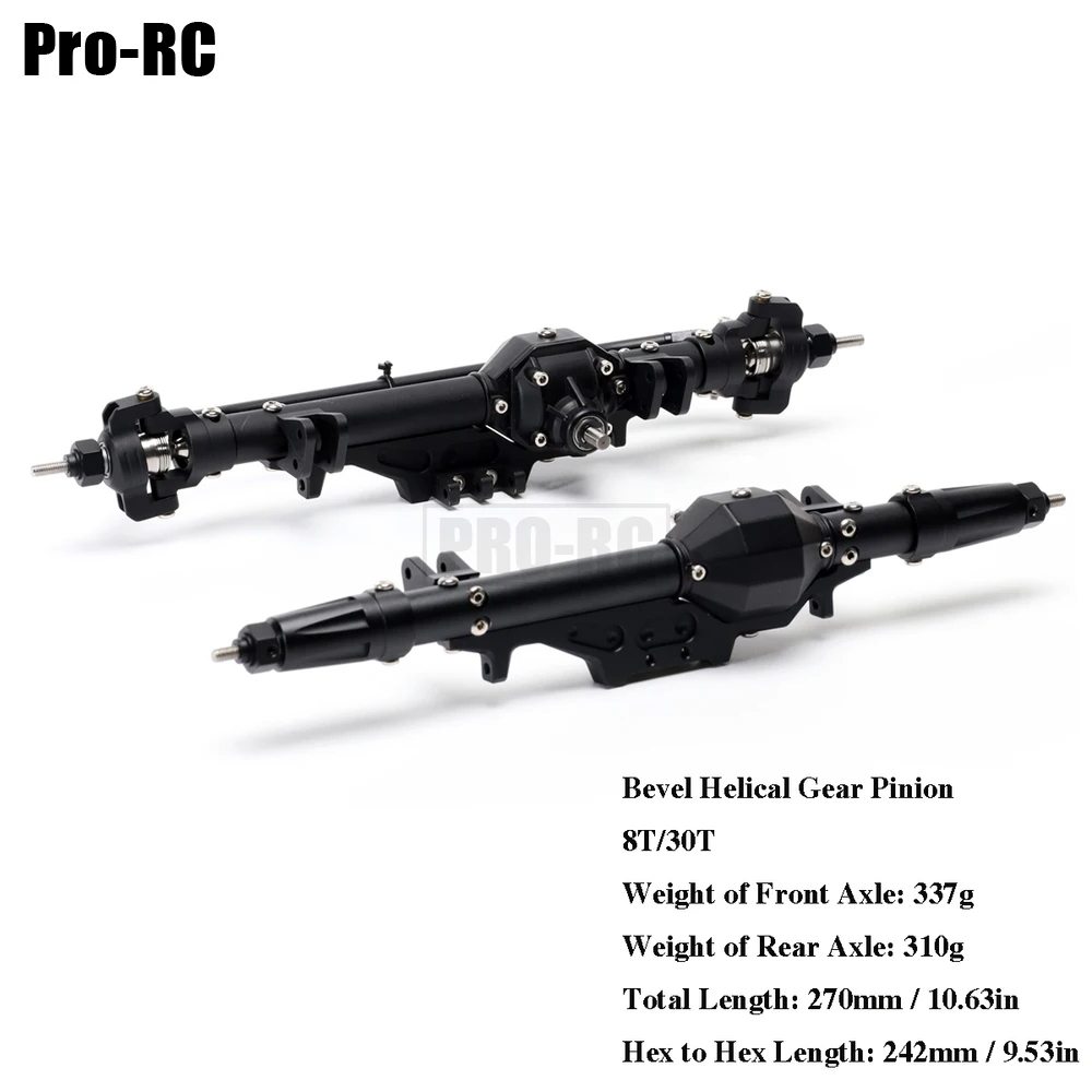 Aluminum Alloy Front & Rear Complete Axle #AX80069 Set Upgrade for 1/10 RC Car Axial WRAITH 90018 90020 90045 RR10 90048 90053