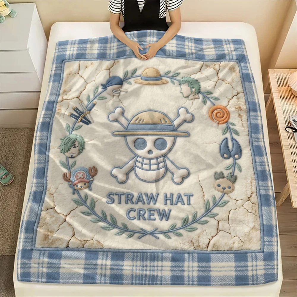 One Piece Poster Flannel Blanket Cool Print Perfect For Home Bed Sofa Chair Travel Picnic -HE58