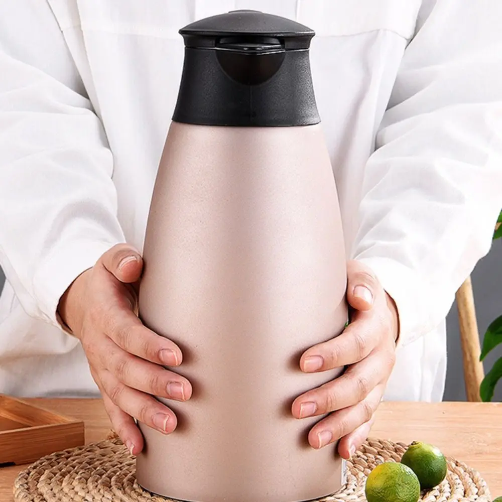 2 L Thermal Coffee Pot 304 Stainless Steel Double Layer Thermos Water Kettle Large Capacity Dustproof Insulated Water Pot Hotel