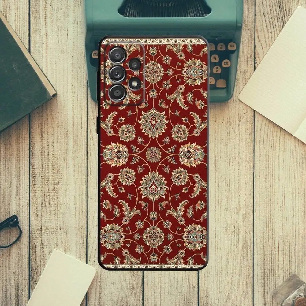 Persian Carpet Floral Pattern Phone Case For Samsung S21,S22 Ultra,S20,S30 plus,S22 plus,S23,S30 ultra 5G Silicone Cover
