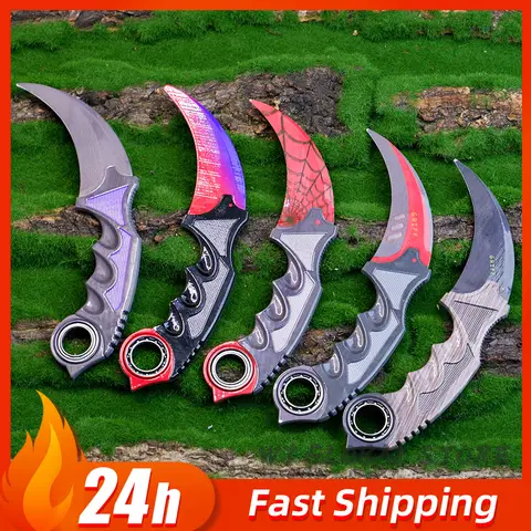 18cm GO Game karambi Peripheral Claw Knife weapons model Outdoor Training Knifes Unsharpened Cosplay Ornaments Gifts for Boys