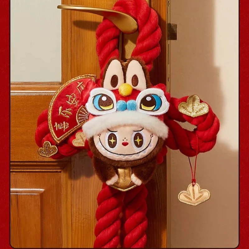 New Popmart Golden Snake New Year Series Labubu Plush Door Hanging Shopping Bag Limited Purchase New Year Gift Room Decoration