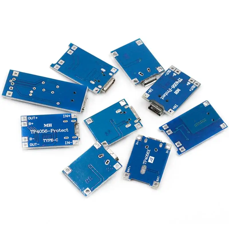 1-10Pcs 5V 1A TYPE-C Micro USB 18650 TC4056A Lithium Battery Charging Board Charger Module with Protection Dual Functions TP4056