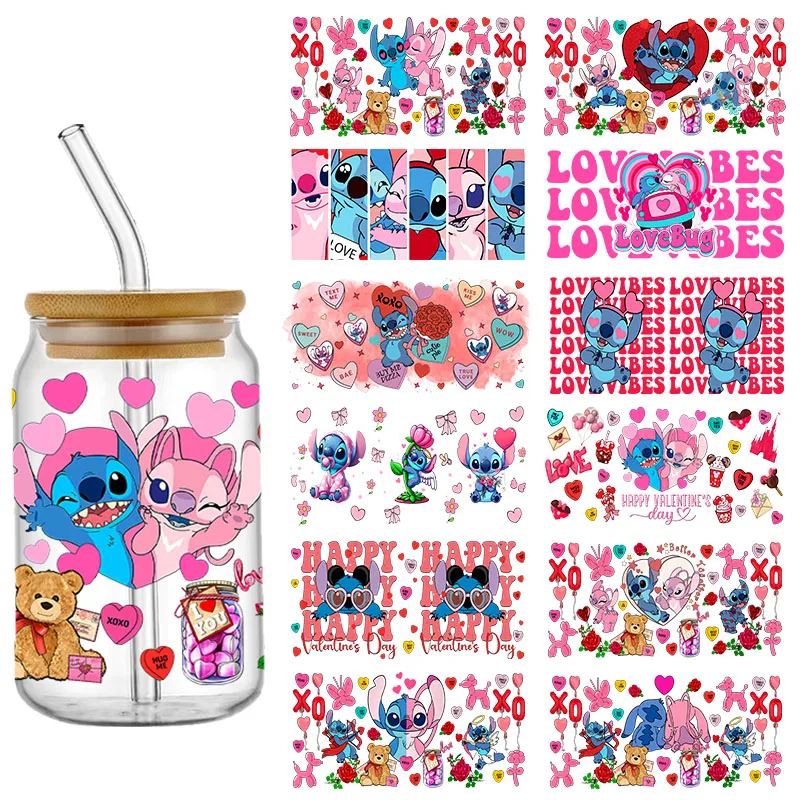 

3D Red Stitch UV DTF Transfer Sticker For 16OZ Cup Wraps Glass Libbey Bottle Tumbler Selfadhesive Waterproof DIY Custom Decals