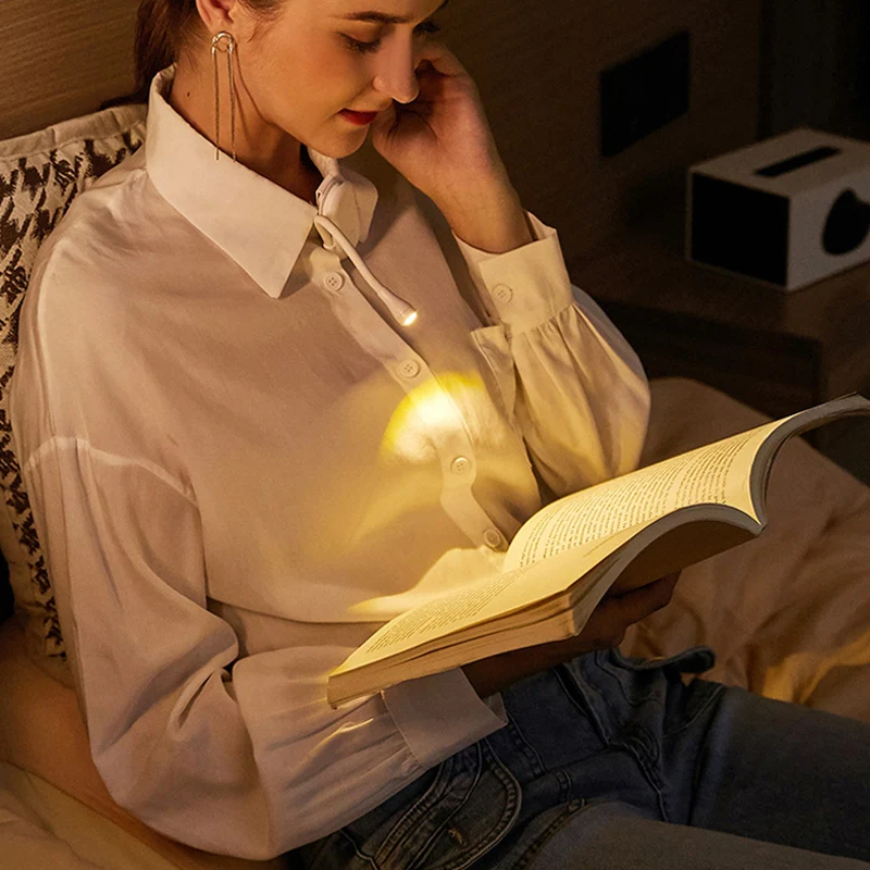 

Mini Book Light Portable Clip Night Lights Clip 360° Flip Book Eye Protect Lamps Usb Charging Led Dimmable Bedroom Camping