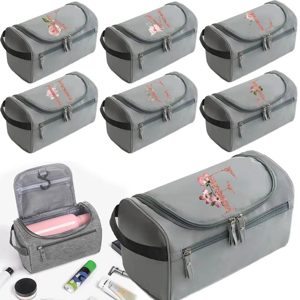 

Wash Pouch Rose Gold Printing Series Luxurious Makeup Toiletry Storage Zipper Bag Reusable High Quality Storage Pack