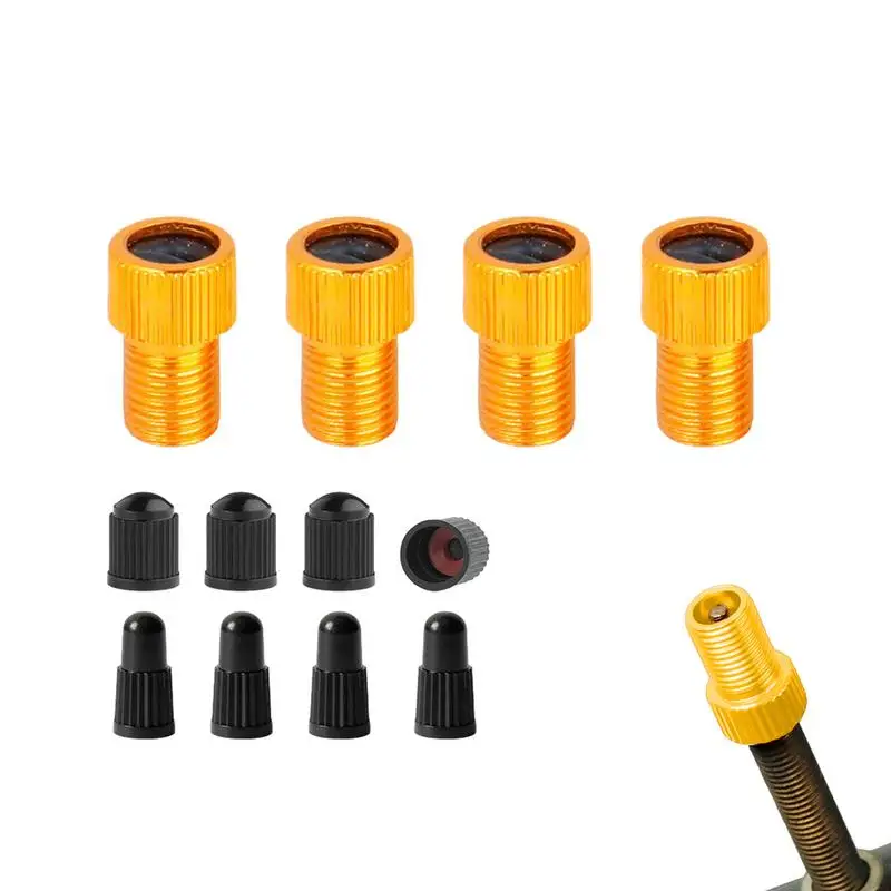 Bike Valve Stem Adapter Aluminum Alloy Adapter Converter For Air Compressor Bicycle Pump Adapter Leakproof Bike Tire Caps