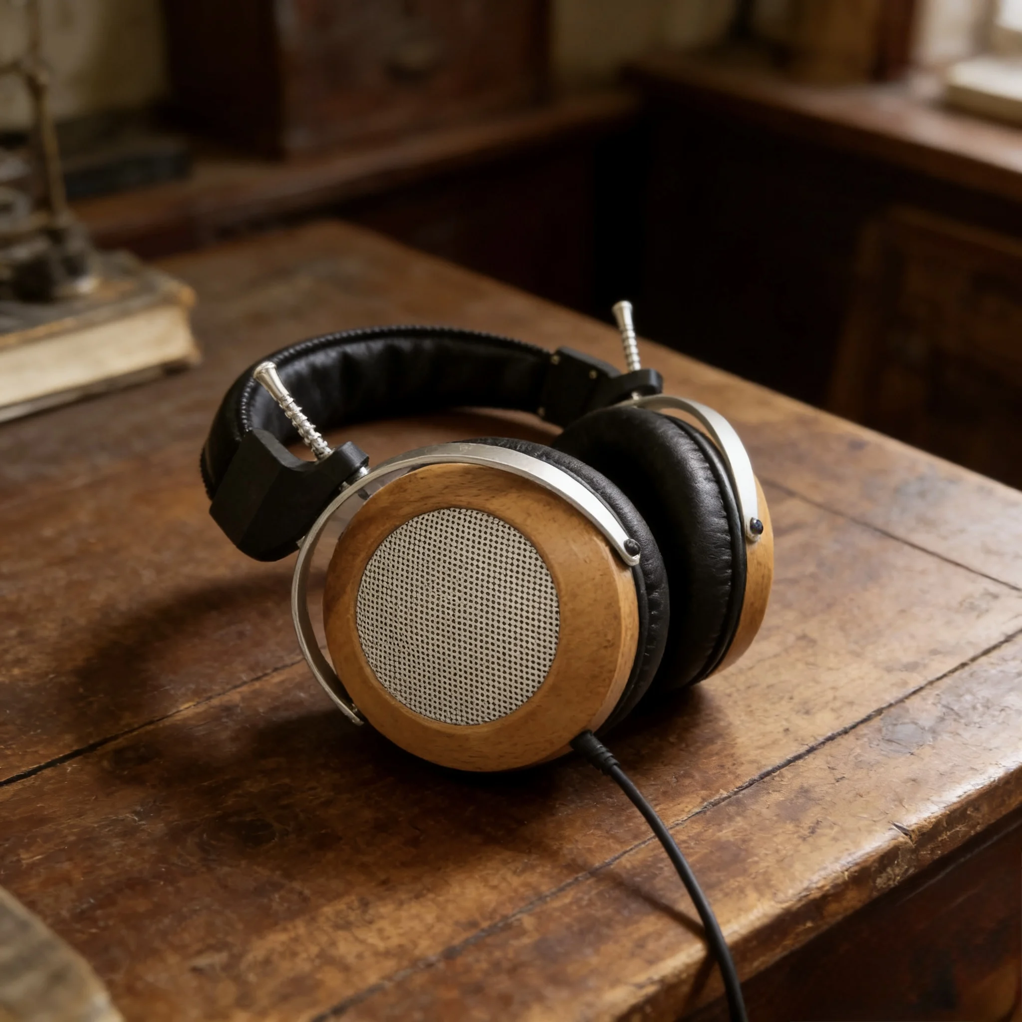 

Over-ear, open-type wired headphones, 105mm in size, high-end quality solid wood audiophile subwoofer headphones